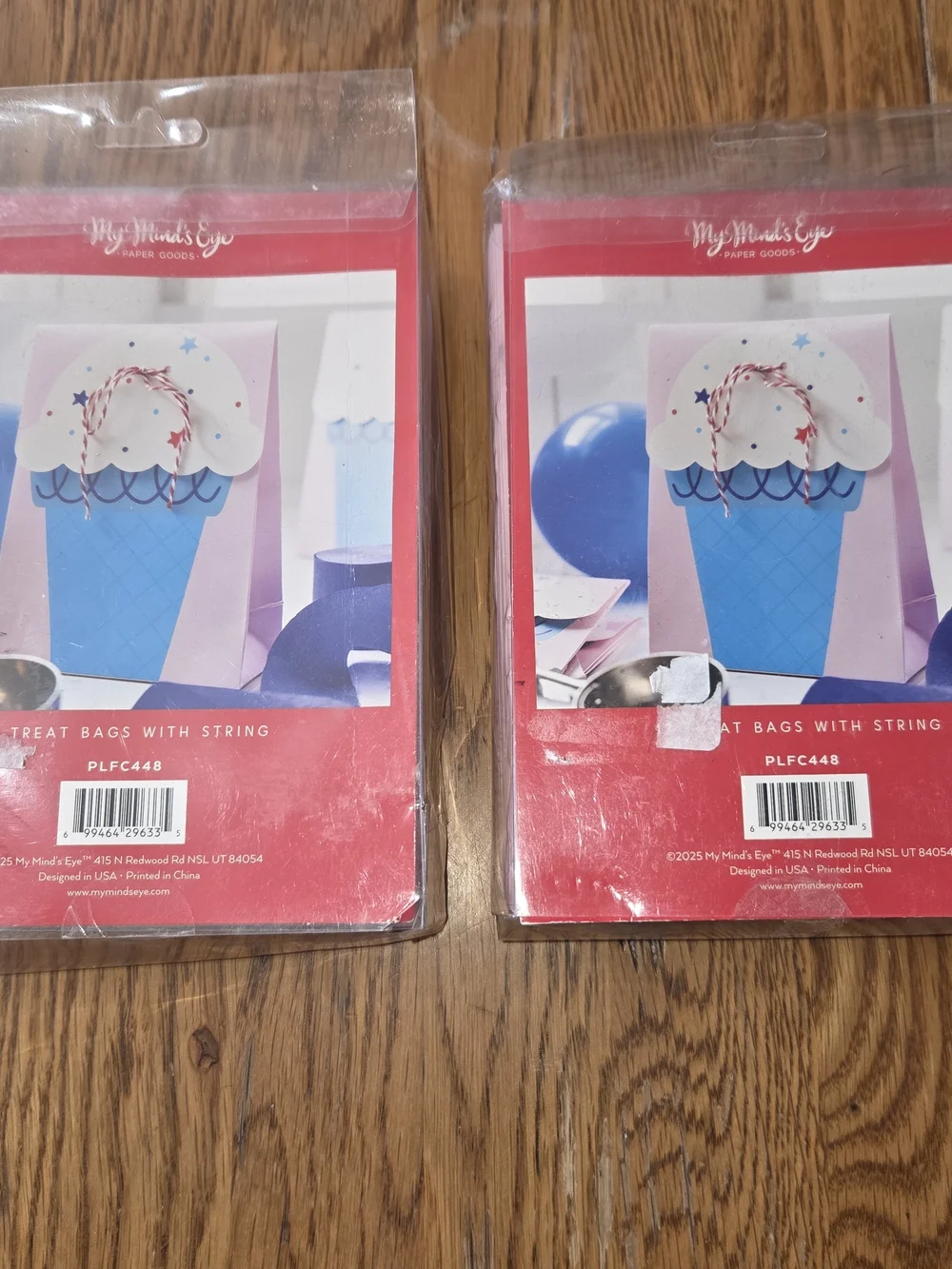 NIP, My Mind's Eye Pink/Blue Sweet Treat Party Treat Bags. 2 Pkgs, 24 Total. CP